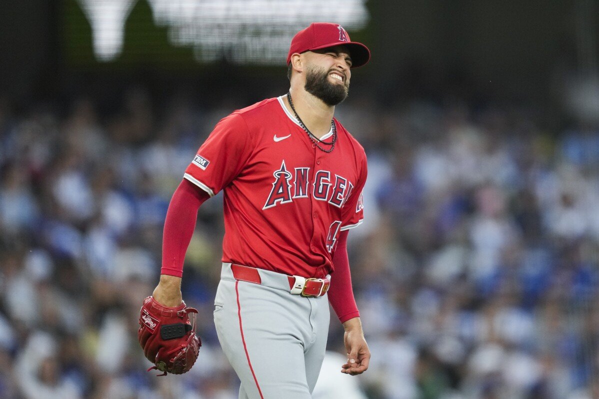 Engel Linkshänder Patrick Sandoval hat den UCL gerissen, verletzt auf Pitch zum ehemaligen Teamkollegen Shohei Ohtani